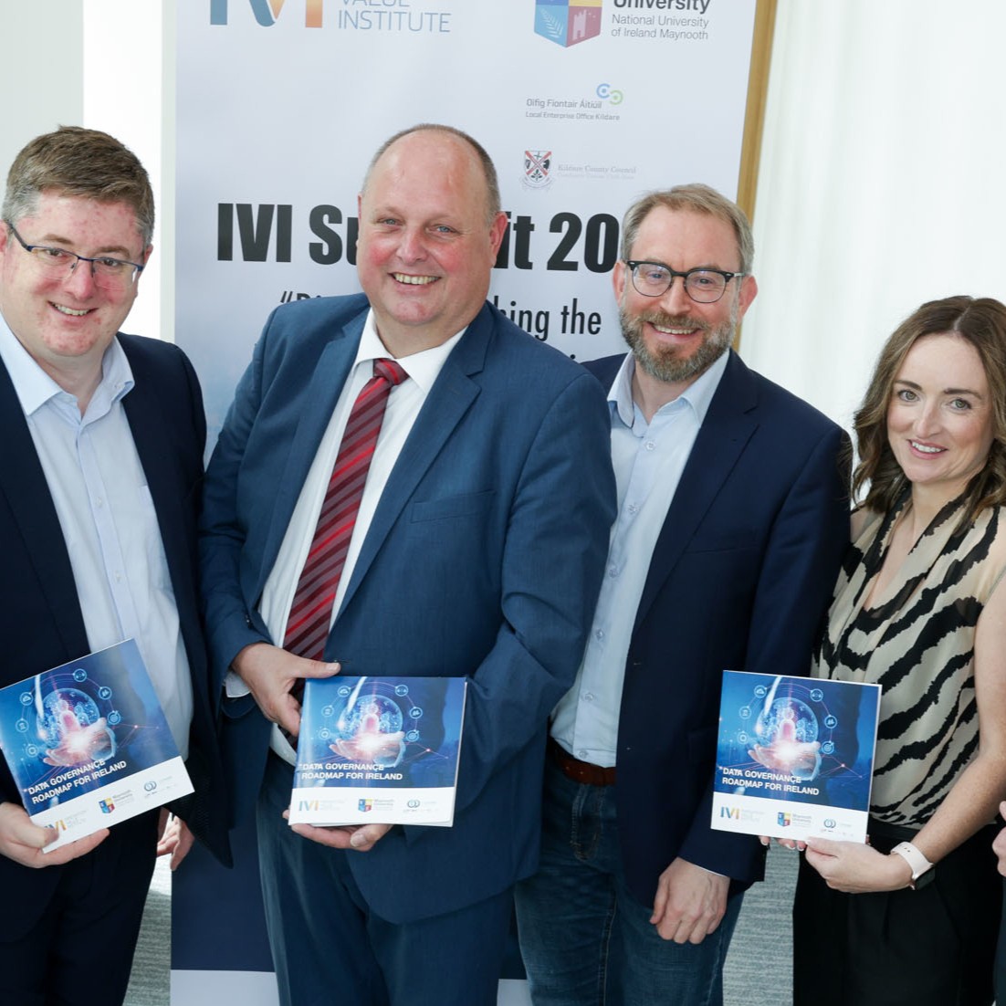 Daragh O Brien, Markus Helfert, Paul Heynen and Denise Manton with copies of the Data Governance Roadmap for Ireland